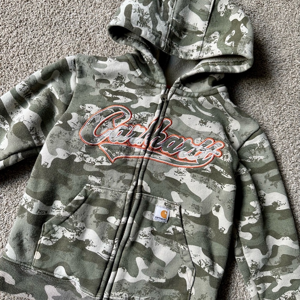 Carhartt Toddler Green Camo Hoodie - Picture 2 of 7